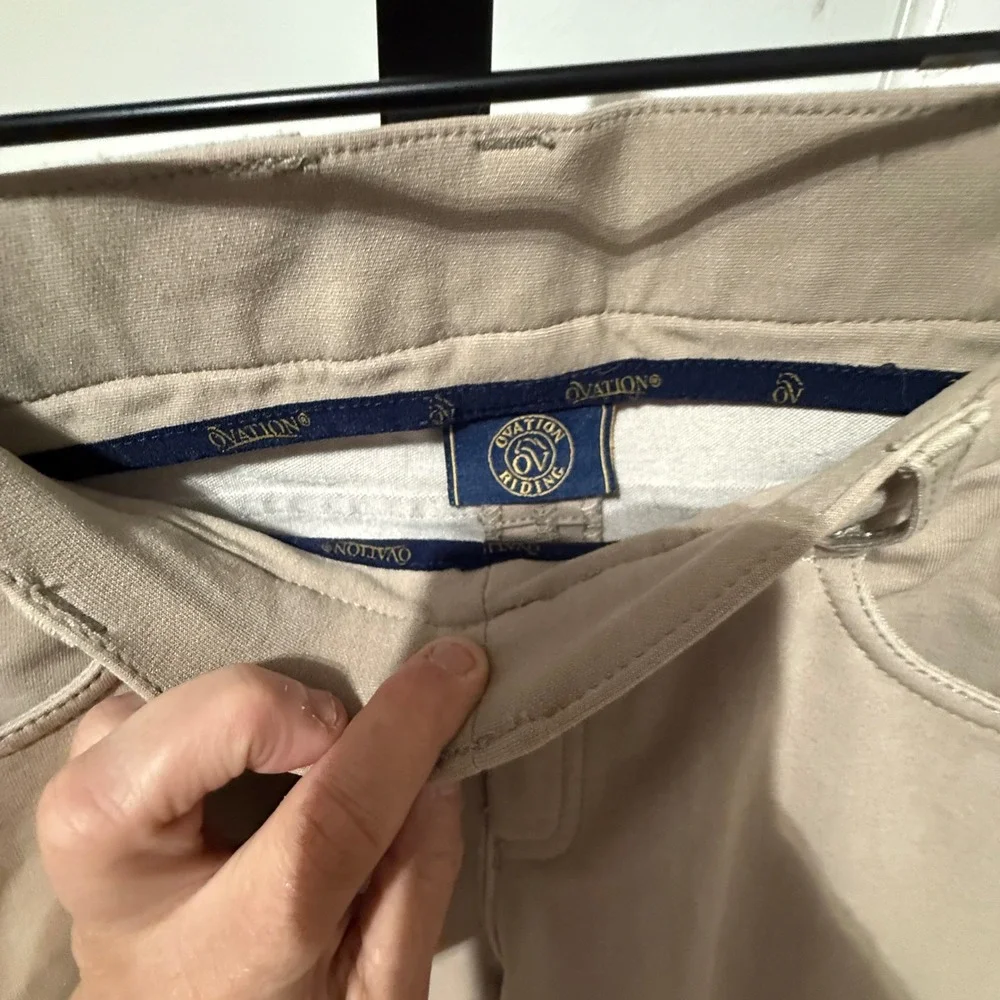 Ovation Riding Breeches Equestrian Pants‎ Kids 14 Plus Tan Beige Excellent